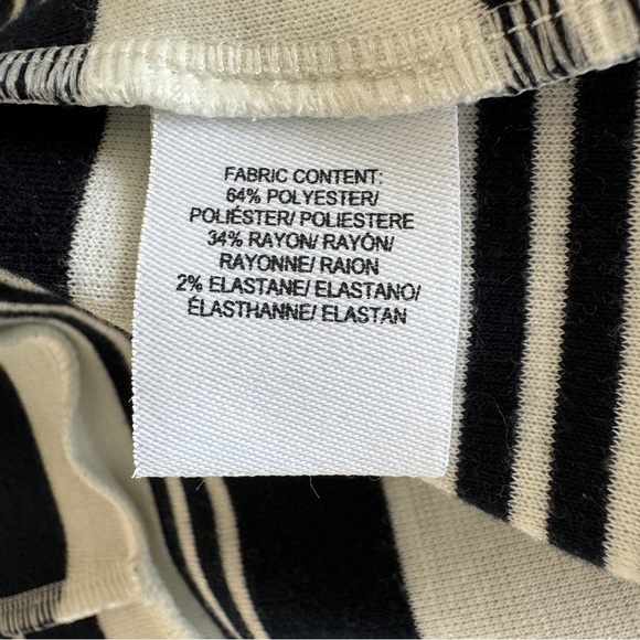 Derek Lam 10 Crosby Off Shoulder Fit & Flare Striped Midi Dress Navy White XS - Picture 5 of 5
